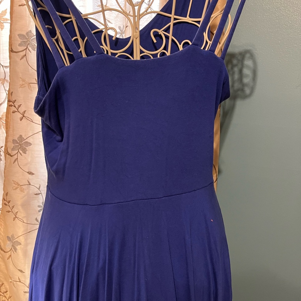 Copy Coercion Blue Strappy Fit & Flare Knit Sleeveless Dress Large - Picture 7 of 11